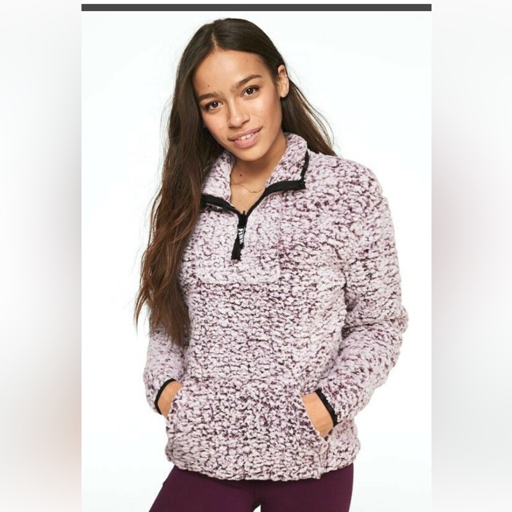 Victorias Secret Pink Sherpa Quarter Zip XS